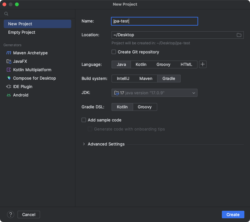 IntelliJ 프로젝트 만들기